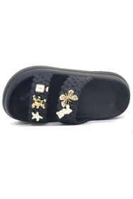 Resim rs riva shoes Kız Çocuk Kadın Havuz Plaj Tatil Günlük Yazlık Rahat Kaydırmaz Tabanlı Ayıcık Kelebek TaşlıTerlik 