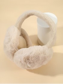 Resim Melodi Scarf Kadın Soğuktan Koruyucu Soft Peluş Kışlık Kulaklık Kulak Isıtıcı Bej 