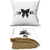 Resim Zodyak Kelebek Desenli İç Dolgusu Battaniyeli Araç İçi Opsiyonel 