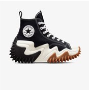Resim Converse Run Star Motion Unisex Siyah Platform Sneaker Düz 171545c Siyah 