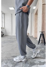 Resim Füme Cozy Premium Basic Paça Lastik Eşofman Füme 