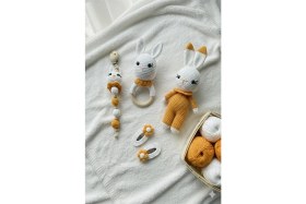 Resim PremiumPort El Yapımı Organik Amigurumi Bebek Seti ve Hediye Şık Tasarım 