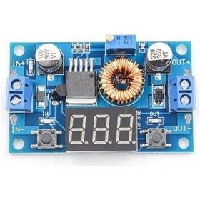 Resim Voltmetreli XL4015 ayarlanabilir Gerilim Dönüştürücü 5A yüksek güç Step Down 