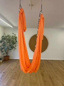 Resim Esnek Yoga Hamak / Mercan / Full Set / Tavan asma aparat dahil 
