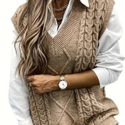 Resim Büyük Beden - Kadın Şık V Yaka Hırka - Uzun Kollu, Düz Renk, Fitilli Dokulu, Tüm Sezonlara Uygun Çok Yönlü Katman, Büyük Beden Dostu, Günlük Şık Stil 