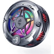 Resim Comse K20 Manyetik Mıknatıslı Mandallı Magsafe Destekli Güçlü Telefon Soğutucu Kablolu Rgb Işıklı Fan 