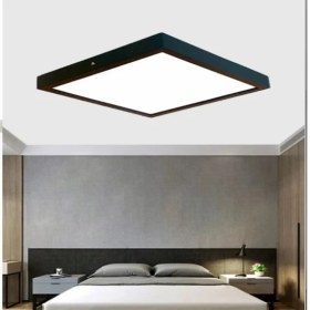 Resim Luxs 30X30 cm Büyük Boy 24W Siyah Kasa LED Panel Avize Armatür Salon Banyo Balkon Tuvalet ve Wc Lambası 