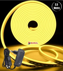 Resim 2.5 Metre Sarı Işık Esnek Neon Led Şerit Butonlu Dekoratif Aydınlatma Seti Sb-6536 
