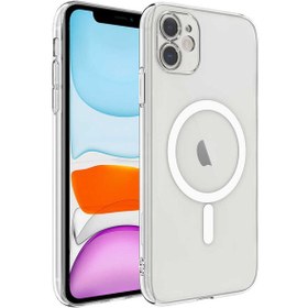 Resim Apple iPhone 11 Kılıf Kamera Lens Korumalı Magsafe Destekli Şeffaf Darbe Emici Sert Kapak 