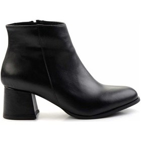 Resim Siyah Hakiki Deri Kadın Bot & Bootie K02666418003 Siyah 