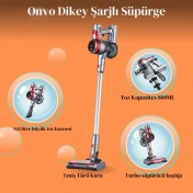 Resim Onvo Şarjlı Aydınlatmalı Dikey Süpürge 