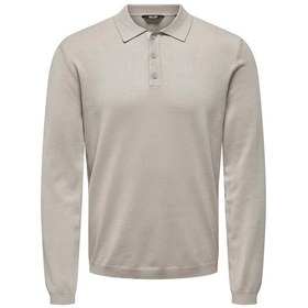 Resim Jack & Jones Only & Sons Erkek Polo Yaka Uzun Kollu Bej Triko T-shirt - 22021184 