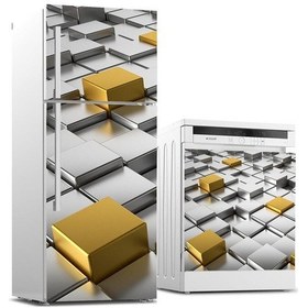 Resim Buzdolabı Ve Bulaşık Makinası Beyaz Eşya Sticker Kaplama 3D Altın (498531179) 