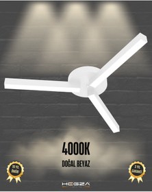 Resim Admira Beyaz Kasa, Doğal Beyaz Işık Modern Plafonyer Led Avize Beyaz 
