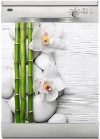 Resim Bulaşık Makinesi Sticker Kaplama Beyaz Eşya Kaplama Bambu Taşlar 