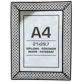 Resim Siyah Metal Çerçeve 21x30 A4 Boyutunda Ahşap Rengi 