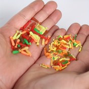 Resim 50 adet, 100 adet, 200 adet mini 6 renkli karışık yumuşak yemler, 1cm ve 1.5cm ultra küçük tatlı su balıkları için uygun 