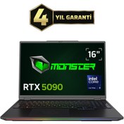 Resim MONSTER Semruk S6 V1.2.5 Intel Core Ultra 9 275HX 32GB RAM 2 TB SSD RTX 5090 Windows 11 Pro 16" QHD 300 Hz 