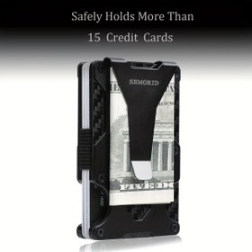 Resim RFID Engelleme Slim Cüzdan Para Klipsi ile - Büyük Kapasite, İnce Tasarım, Çoklu Renkler Mevcut, Erkekler için İdeal Hediye, Güvenli Kart Tutucu | Minimalist Cüzdan | Dayanıklı Cüzdan 