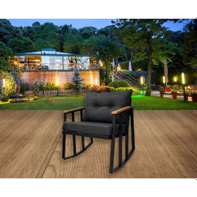 Resim Balkon-bahçe-kafe Çay Seti Koltuk Oturma Takımı,oturma Grubu Çaysetleri Sallanan Koltuk Siyah 