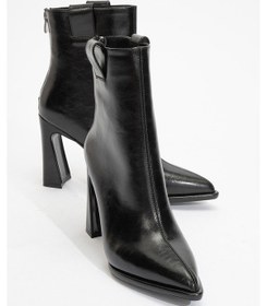 Resim Aja Siyah Kadın Kalın Topuklu Çizme Olabilen Bot Siyah 