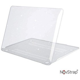 Resim Novstrap Apple Macbook Pro 16 İnç M3/m3 Pro/m3 Max A2991 İle Uyumlu Parlak Simli Kılıf Sert Glitter Şeffaf 