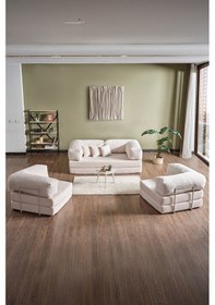 Resim Legom Avanos Aktivite Koltuğu Yatak Olabilen Çok Amaçlı Kanepe Koltuk Takımı Krem Krem 