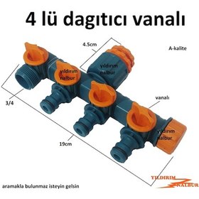 Resim Musluk Hortum Bağlama Aparatı 4 Lü Dağıtıcı Vanalı Plastik Bahçe 