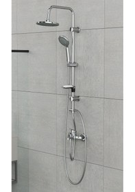 Resim Spring Basic Tepe Robot Duşu Seti , Parlak Krom 