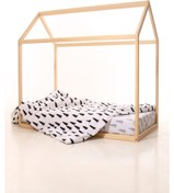 Resim Markaawm Markaawm Montessori Çocuk Yatak Doğal Çam 90X190 Karyola Deniz 