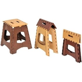 Resim Küçük Boy Katlanabilir Plastik Tabure - Katlanır Tabure 23x27x27 Cm Açık Gri 