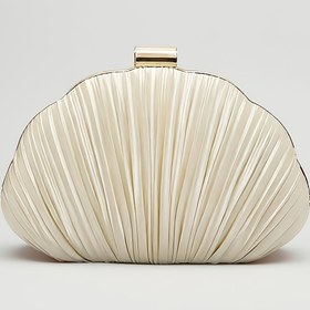 Resim Yeni Gelen Lüks Kabuk Esintili Pilisli Akşam Çantası - Çıkarılabilir Altın Ton Zincir Kayış, Toka Kapatma, Şampanya & Bej Çizgili Tasarım - Düğünler, Galalar ve Resmi Etkinlikler için Avrupa Koleksiyonu, Düğün Aksesuarı, Kabuk Dokulu, Polyester Astarlı, Banket Çantası, Şık El Çantası, Yüksek Kalite Çanta, Moda Çanta, Sosyalite Aksesuarı 