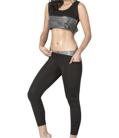 Resim Sh Mağazacılık Unisex Korse Takım Termal Sauna Spor Korse Tayt Ve Atlet Takımı Siyah 