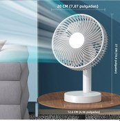 Resim Mini Şarj Edilebilir Pil İle Çalışan Masa Vantilatörü 4 Hız Ayarı 3600mah Pil, 