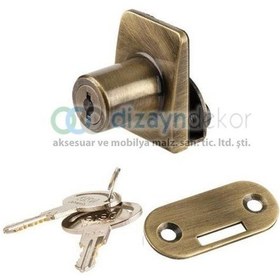 Resim Tek Cam Kapak Kiliti - Antik Bronz Kaplamalı 
