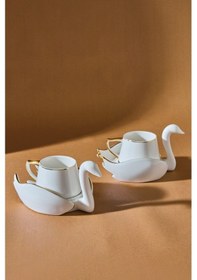 Resim Karaca Kuğu 2 Kişilik Kahve Fincan Takımı 70 ml 