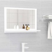 Resim rivomo Beyaz Dekoratif Aynalı Banyo Dolabı 