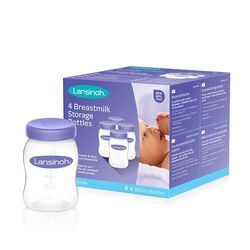 Resim Lansinoh Anne Sütü Saklama Şişeleri 4 x 160ml 