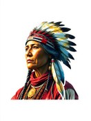 Resim 10x9 Cm Kızılderili Sticker Araba Motor Kask Defter Masa 