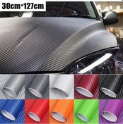 Resim Mor-10x127cm-30cmx127cm 3d Karbon Fiber Araba ları Rulo Streç Film Araba Motosiklet Dıy Styling Vinil Siyah Renk 
