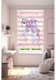 Resim Perdecizade Enxboy Unicorn Dijital Baskılı Zebra Perde-cocuk Odası-stor Perde Pz-5010 Renkli 