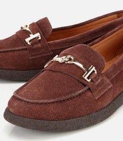 Resim HOTİÇ Kadın Süet Deri Kahverengi Yumuşak Tabanlı Comfort Günlük Loafer 