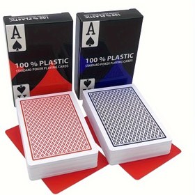 Resim Yernea Premium Mat PVC Oyun Kartları - Su Geçirmez, Dar Tasarım ile Daha İyi Tutuş, Yaratıcı Oyunlar & Eğlence için İdeal - Kırmızı/Mavi, 8.79x5.79 cm 