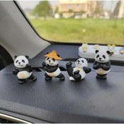Resim FESECRAFT 4 Adet Sevimli Panda Figürleri Biblo Araba Torpido Aksesuar Araç İçi Aksesuar Süslemeler 