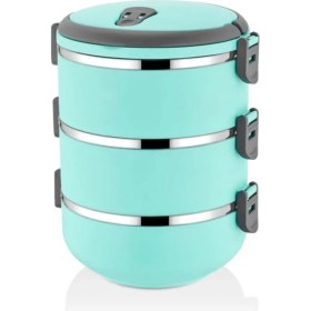 Resim Russet 3 Katlı Vakumlu Yemek Termosu 3lü Sefer Tası Freshbox Serisi Turkuaz 