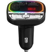 Resim Hytech HY-XCB40 Çift USB 5V 3.1A Rainbow Işıklı Led Ekran TF Kartlı V5.0 Bluetooth Fm Transmitter 