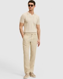 Resim Cacharel Bej Slim Fit Beli Lastikli %100 Keten Pantolon 