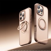 Resim Mcdodo PC-4935 İphone 16 Pro Max uyumlu Halka standlı Magsafe Titanyum Kapak 