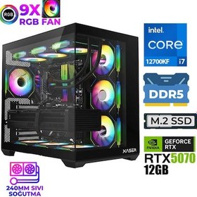 Resim Xaser Master X7 i7-12700KF 32 GB 1 TB M.2 NVMe SSD 12 GB RTX5070 Free Dos Masaüstü Oyuncu Bilgisayarı 