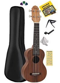 Resim Midex SPA-241 Koa Ağacı Kaliteli Soprano Ukulele Seti 
